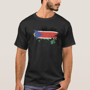 Nationale vlag van Zuid-Sudan souvenir voor mannen T-shirt