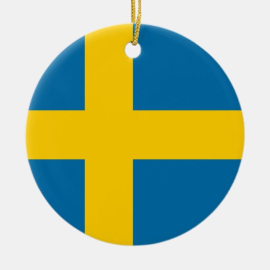 Nationale vlag van Zweden Keramisch Ornament (Voorkant)