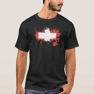 Nationale vlag van Zwitserland souvenir voor manne T-shirt