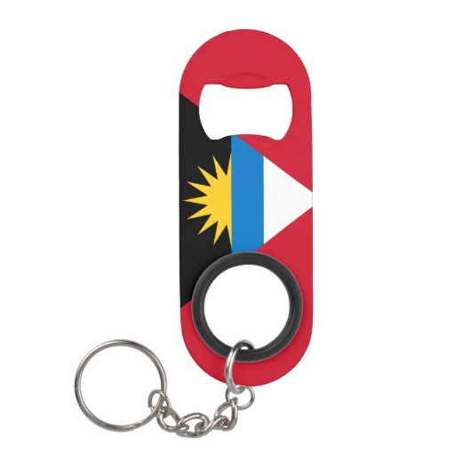 Nationale vlag voor Antigua en Barbuda Mini Flessenopener (Voorkant)