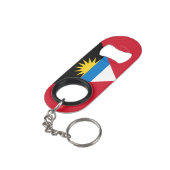 Nationale vlag voor Antigua en Barbuda Mini Flessenopener (Achterkant Gekanteld)