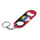 Nationale vlag voor Antigua en Barbuda Mini Flessenopener (Voorkant Gekanteld)
