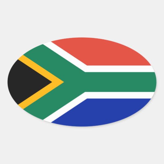 Nationale vlag Zuid-Afrika Ovale Sticker (Voorkant)