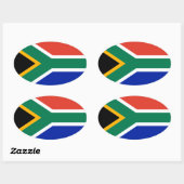 Nationale vlag Zuid-Afrika Ovale Sticker (Vel)