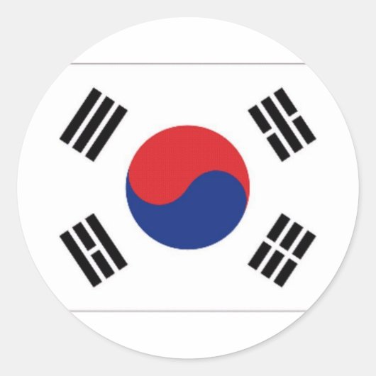 Nationale vlag Zuid-Korea Ronde Sticker (Voorkant)