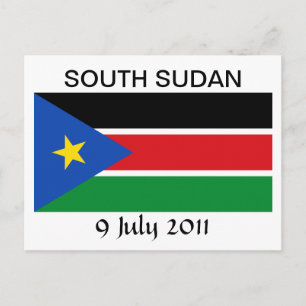 Nationale vlag Zuid-Sudan Briefkaart