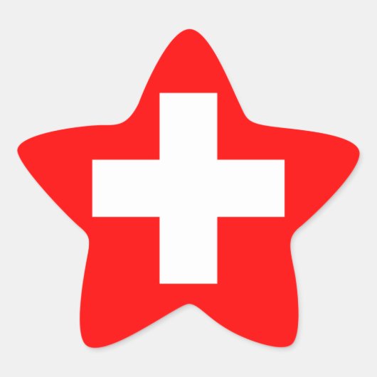 Nationale vlag Zwitserland Ster Sticker (Voorkant)