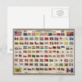  nationale vlaggen Grafiek 1863 Briefkaart (Voorkant / Achterkant)