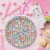 Nationale vlaggen papieren bordje (Feest)