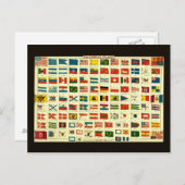  nationale vlaggen van de wereld briefkaart (Voorkant / Achterkant)