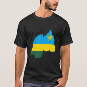 Nationale vlaggenkaart van Rwanda T-shirt