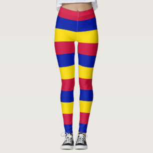 Nationale vlaggenkleuren van Andorra, horizontaal Leggings