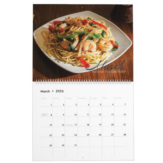 Nationale voedselkalender kalender (Mar 2026)