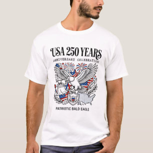 Nationale vogel en landkaart van de Verenigde Stat T-shirt