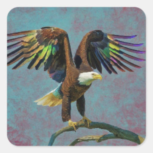 nationale vogel vierkante sticker
