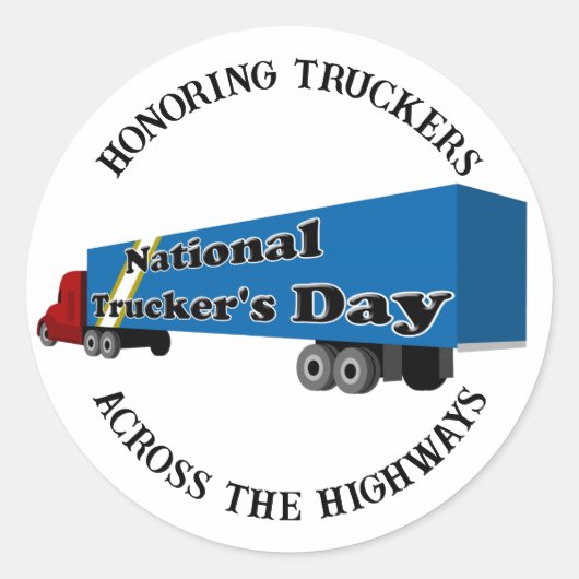 Nationale Vrachtwagenchauffeursdag Ronde Sticker (Voorkant)