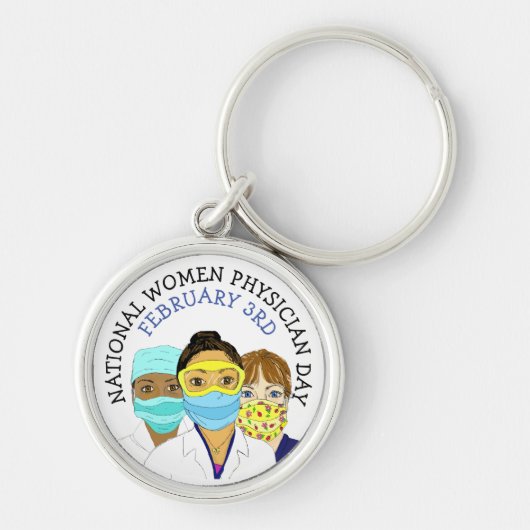 Nationale Vrouwelijke Artsendag 3 februari Sleutelhanger (Voorkant)