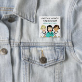 Nationale Vrouwelijke Artsendag 3 februari Vierkante Button 5,1 Cm (In situ)