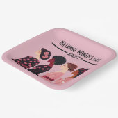 Nationale Vrouwendag Wereldwijde Vrouwen Roze Bloe Papieren Bordje (Gebogen)