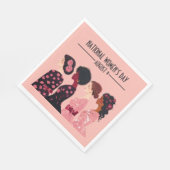 Nationale Vrouwendag Wereldwijde Vrouwen Roze Bloe Servet (Hoek)