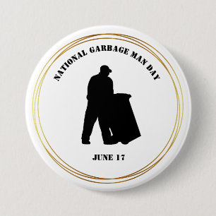 Nationale vuilnisdag Silhouette Button Man