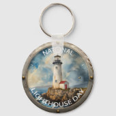 Nationale vuurtoren dag teken sleutelhanger (Achterkant)