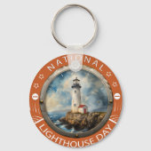 Nationale vuurtoren dag teken sleutelhanger (Achterkant)