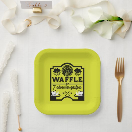 Nationale wafeldag papieren bordje (Huwelijk)