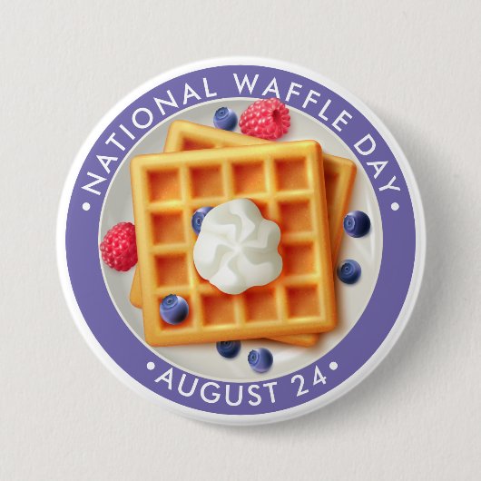Nationale wafeldag ronde button 7,6 cm (Voorkant)