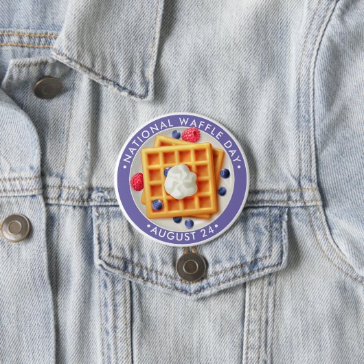 Nationale wafeldag ronde button 7,6 cm (In situ)