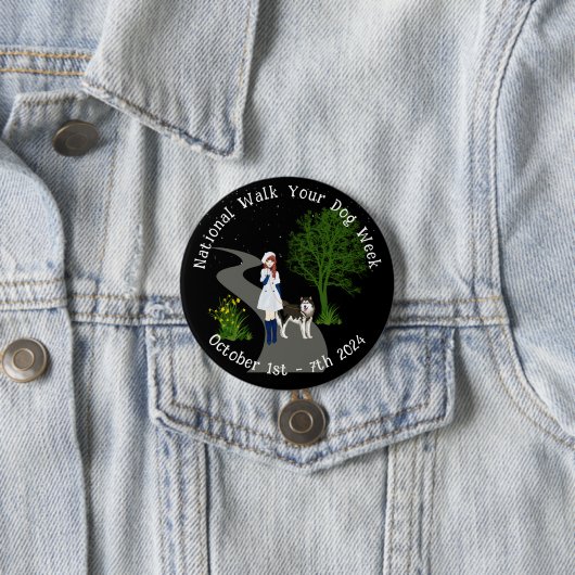 Nationale Walk Your Dog Week Button (In situ)