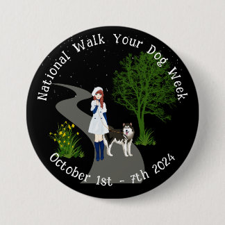 Nationale Walk Your Dog Week Button