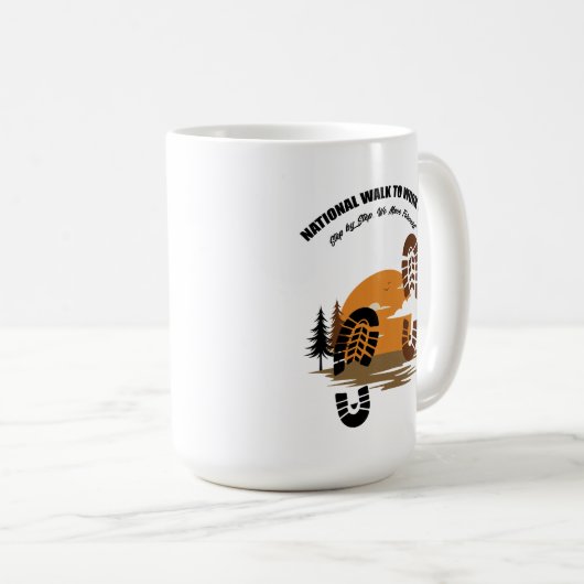 Nationale Wandeling naar Werkdag Koffiemok (Voorkant rechts)