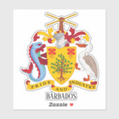 nationale wapenschild barbados sticker (Vel)