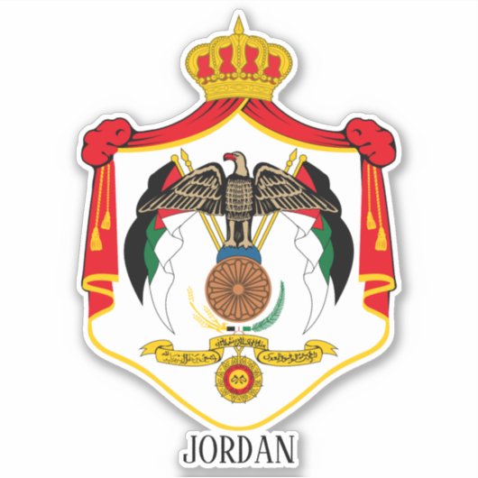 Nationale wapenschild van Jordanië Sticker (Voorkant)