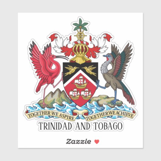 Nationale wapenstilstand van Trinidad en Tobago Sticker (Vel)