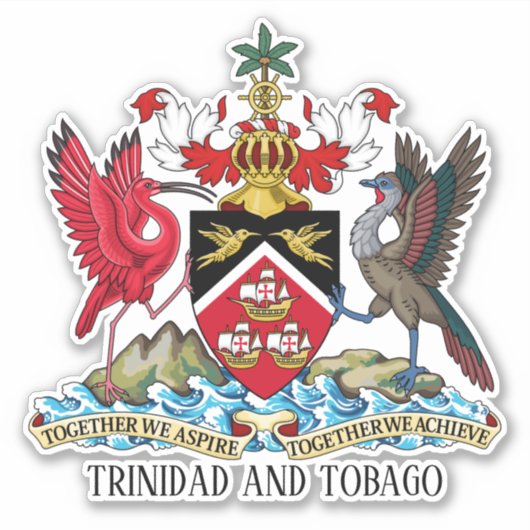 Nationale wapenstilstand van Trinidad en Tobago Sticker (Voorkant)