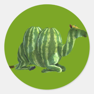 Nationale Watermeloendag Dromedaris Ronde Sticker
