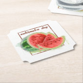 Nationale watermeloendag kartonnen onderzetters (Gekanteld)
