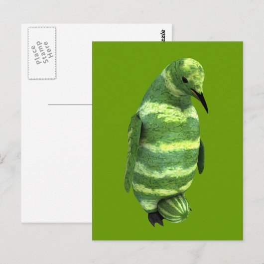 Nationale watermeloendag Penguin Briefkaart (Voorkant / Achterkant)