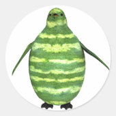 Nationale watermeloendag Penguin Ronde Sticker (Voorkant)