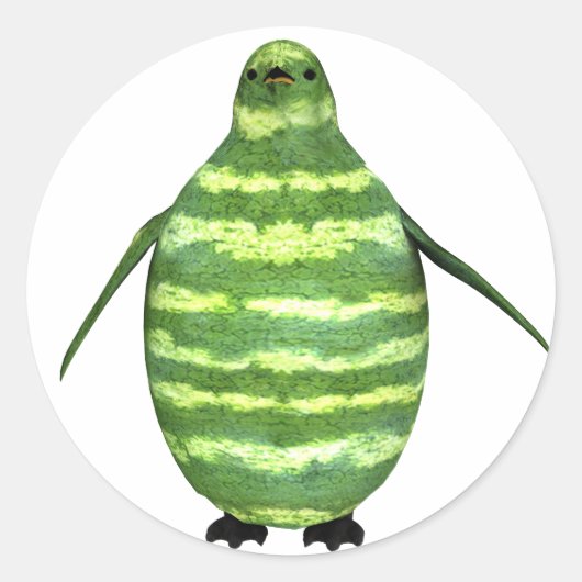 Nationale watermeloendag Penguin Ronde Sticker (Voorkant)