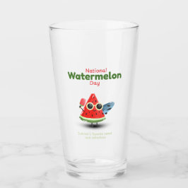 Nationale Watermeloendag Schattige Zomer Kunst Glas