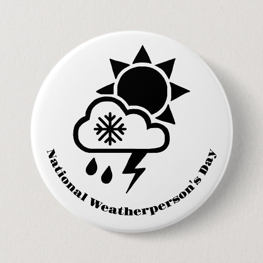 Nationale Weathermans Day Button met symbolen (Voorkant)