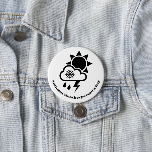 Nationale Weathermans Day Button met symbolen (In situ)