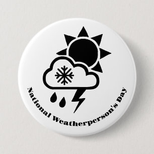 Nationale Weathermans Day Button met symbolen