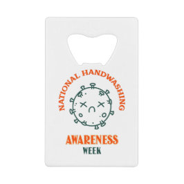 Nationale week van de Bewustmaking van de Handwas Creditkaart Flessenopener