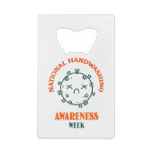 Nationale week van de Bewustmaking van de Handwas Creditkaart Flessenopener (Achterkant)