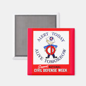 Nationale Week van de Burgerbescherming Magneet (Voorkant / Achterkant)
