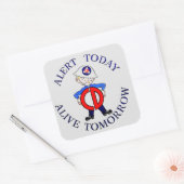 Nationale Week van de Burgerbescherming Vierkante Sticker (Envelop)